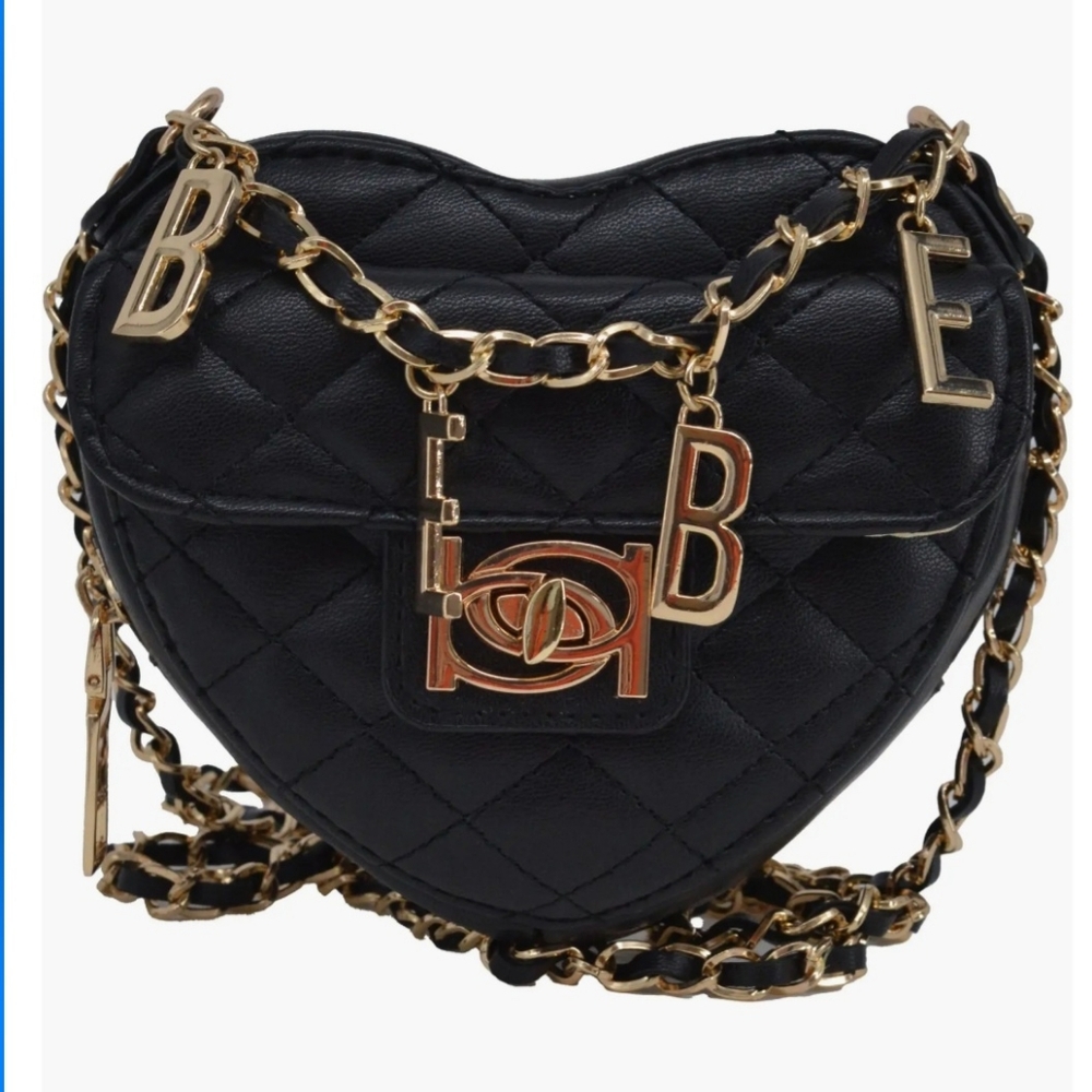 Bebe Solana Quilted Heart Crossbody Bag